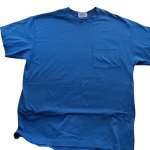 Vintage Single Stitch T-sihrt XL Boxy Surf Gear Blue Pocket 50/50 1990's